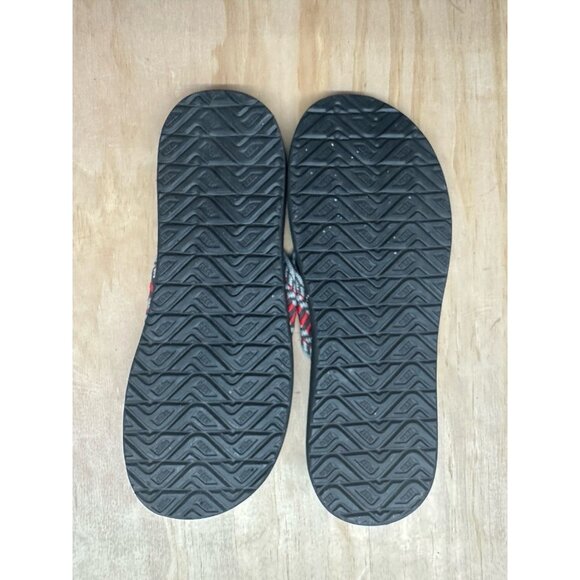 Reef Sandals Men’s 13 Aztec Design Red Gray Flip Flop Excellent Quality - Picture 3 of 6